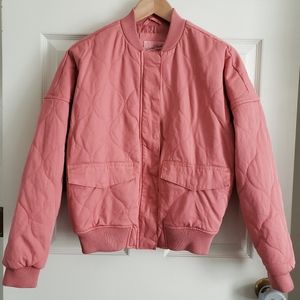 Universal Thread Pink Quilted Bomber Jacket Women's Size XS